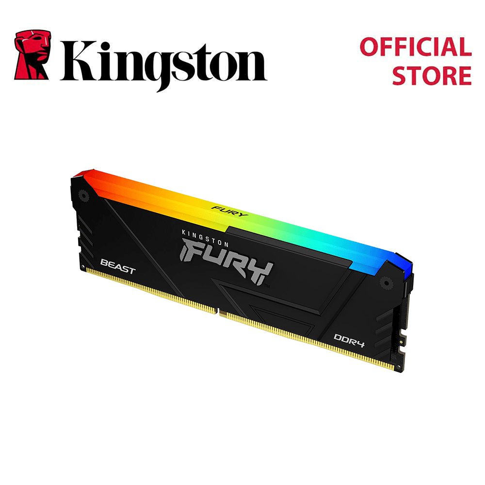 Kingston Fury Beast RGB DDR4 8GB/16GB/32GB Single/Dual Kit 8Gbit DIMM RAM Desktop Memory Black