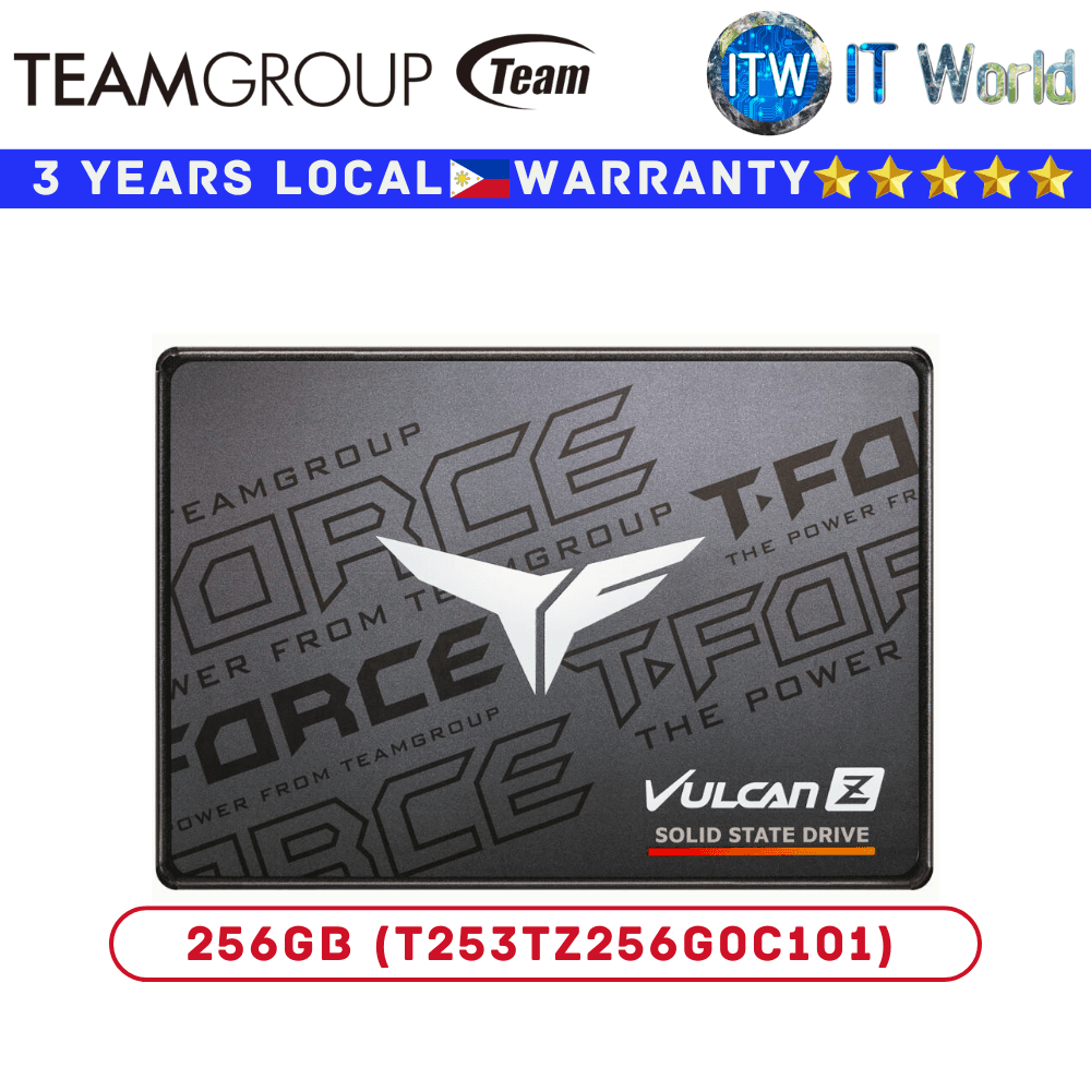 Teamgroup 256GB/512GB/1TB SSD Vulcan Z Black SATA III 6GB/s Internal