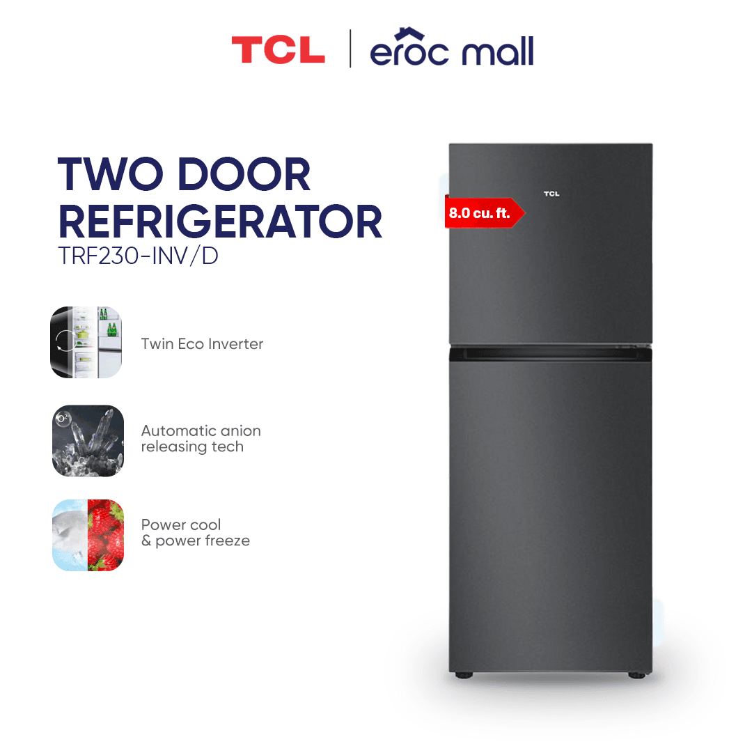 TCL 8.0 cu.ft Inverter Two Door Refrigerator TRF-230INV/D