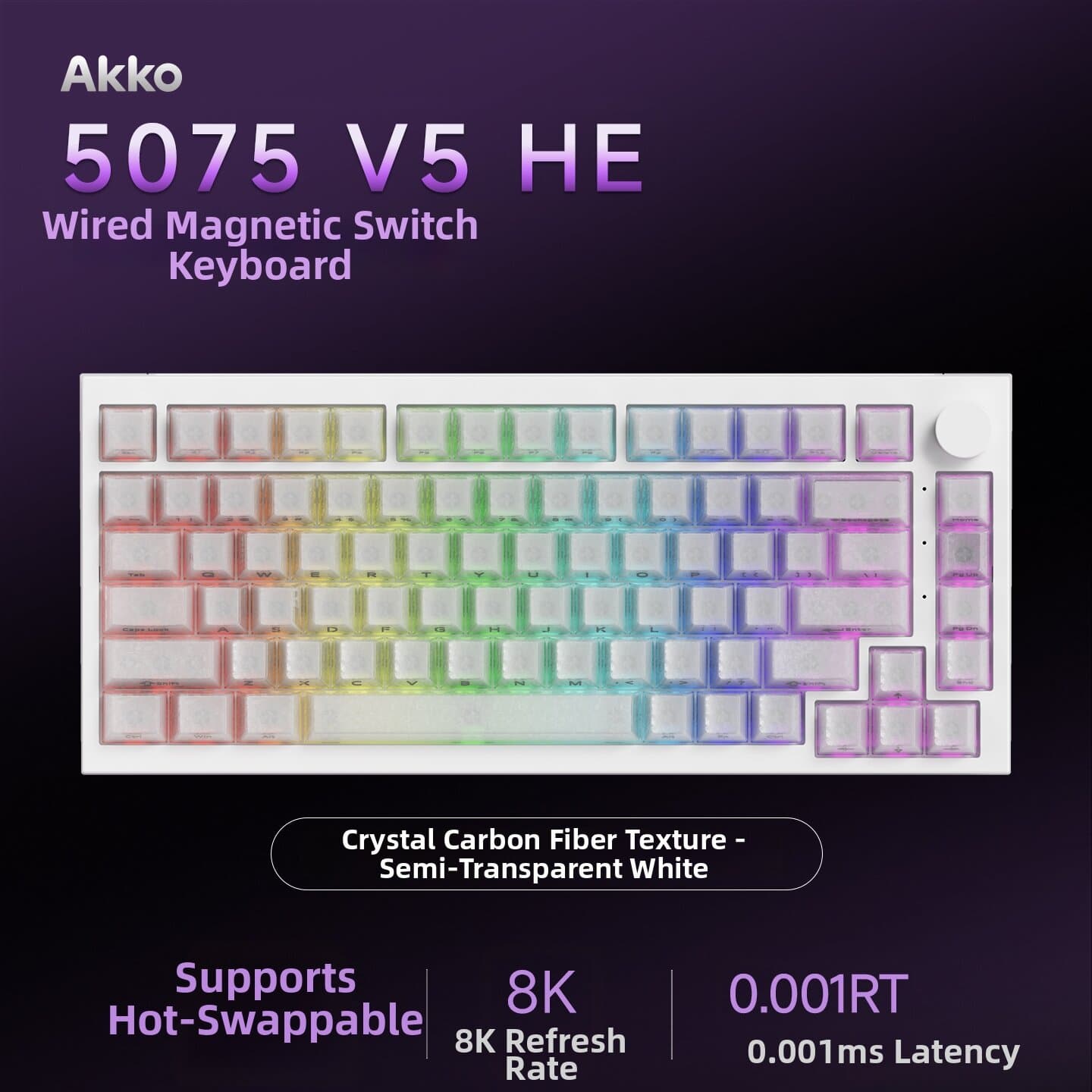 Tri-Mode Magnetic Axis TMR Dual-Lit Gaming Keyboard