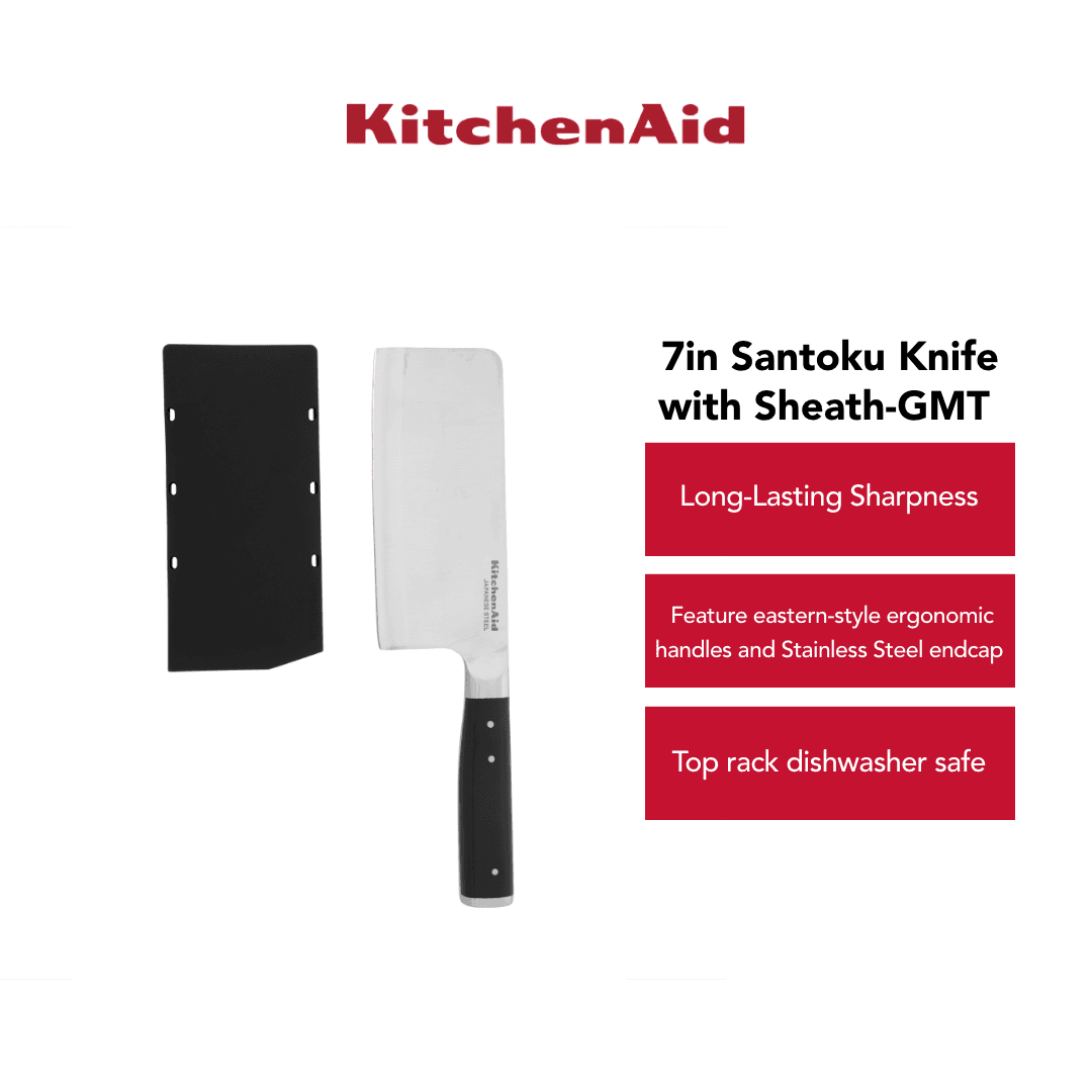 KitchenAid 7in Santoku Knife with Sheath-GMT