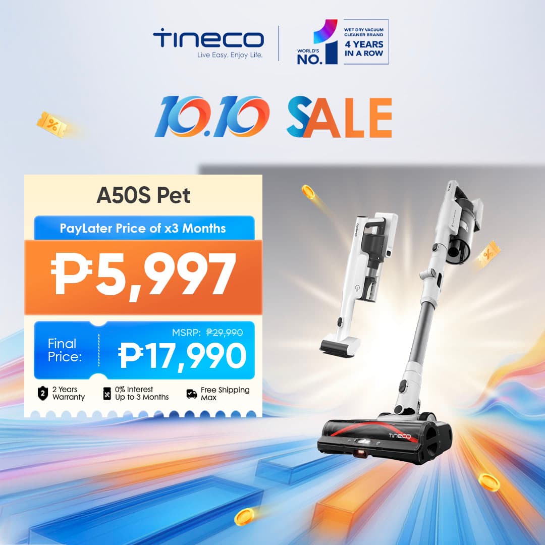 Tineco A50S UltraClean Cordless Vacuum – 185W Suction