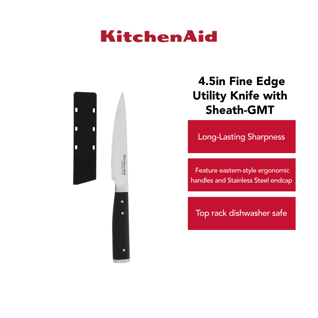KitchenAid 4.5in Fine Edge Utility Knife with Sheath-GMT