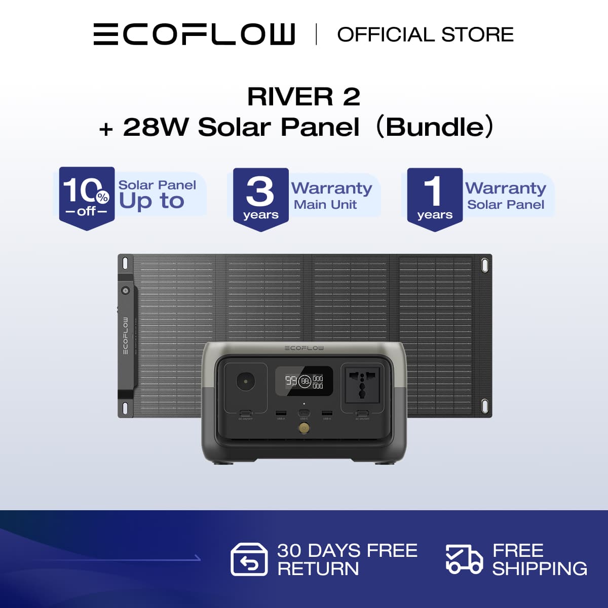 EcoFlow 240Wh River 2 Portable Power Station Solar Generator with LiFeP04 Quick Charge in 1 Hour Up to 600 W Power for Emergency Power Camping Motor Homes Home