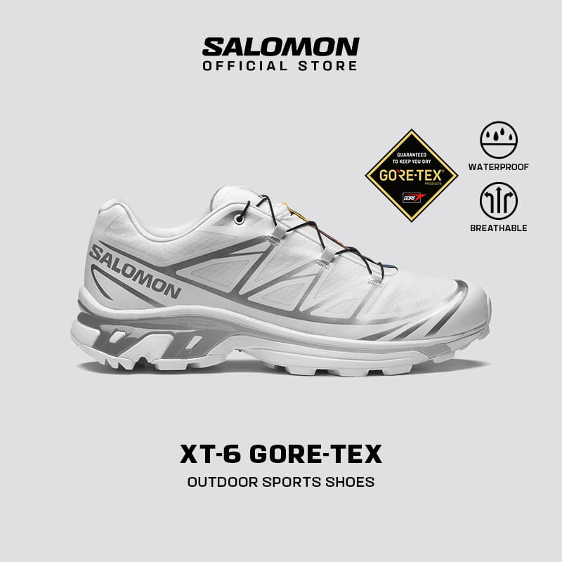 SALOMON XT-6 Gore-tex Unisex Sportstyle Shoes in White / White / Ftw Silver