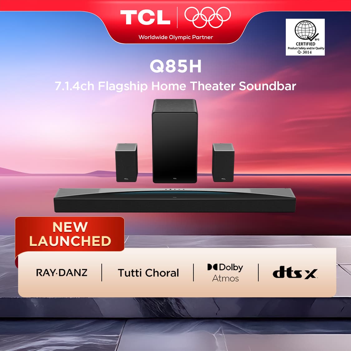 TCL Q85H 7.1.4ch Flagship Home Theater Soundbar