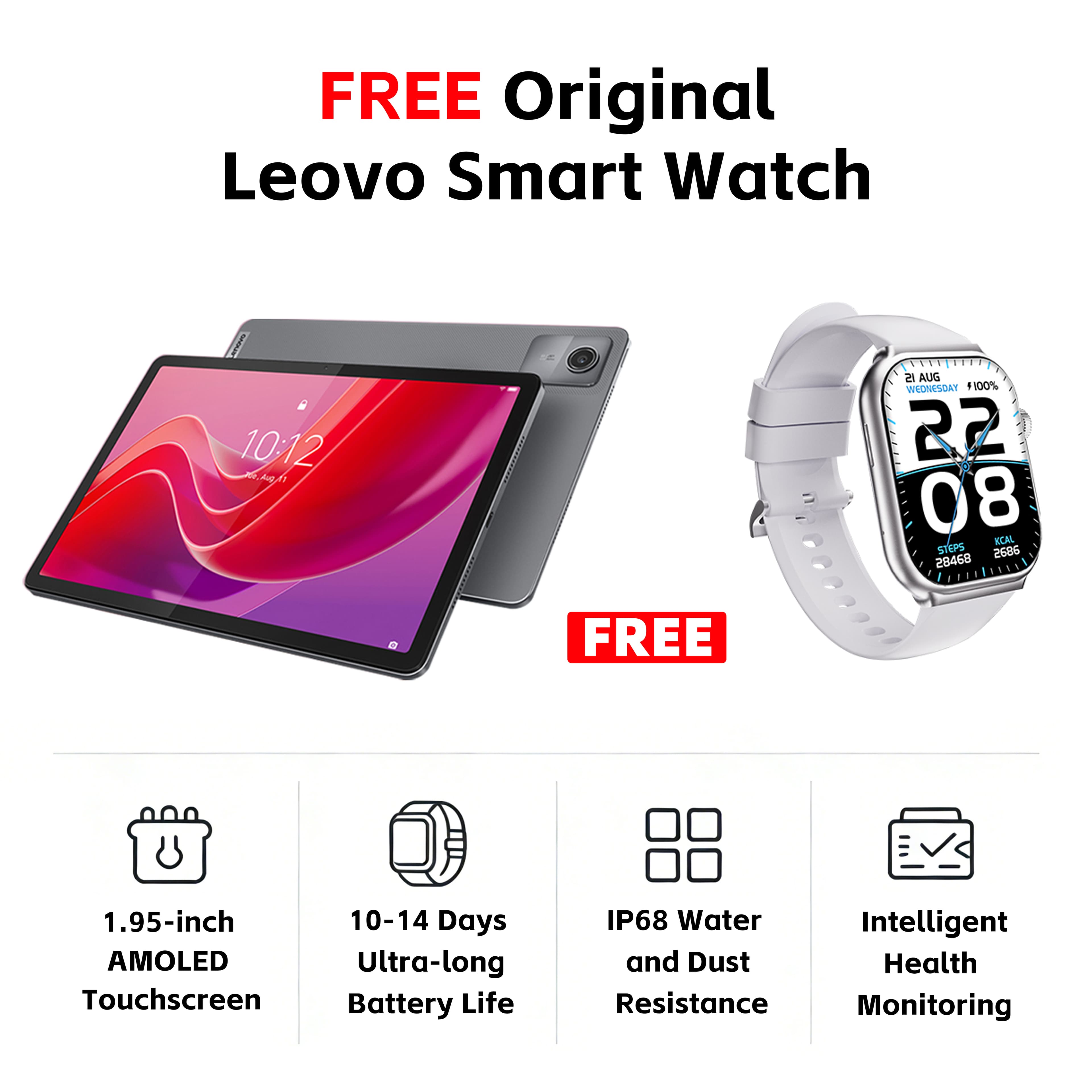 Lenovo Tab M11 WiFi + LTE Voice Tablet, 11” Display, MediaTek Helio G88 Octa-Core, 8GB RAM, 128GB SSD, 1920x1200 px, Ambient Light-Sensor, 10 Hour Battery
