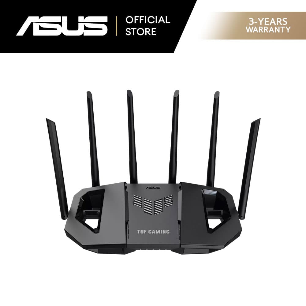 Asus TUF Gaming BE6500 Dual Band Wi-Fi 7 Quad 2.5GbE Ports AiMesh Extendable Gaming Router