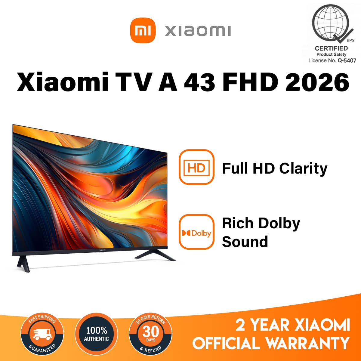 Xiaomi TV A 43-inch FHD Smart TV Immersive Cinema Experience with Dolby Audio DTS-X