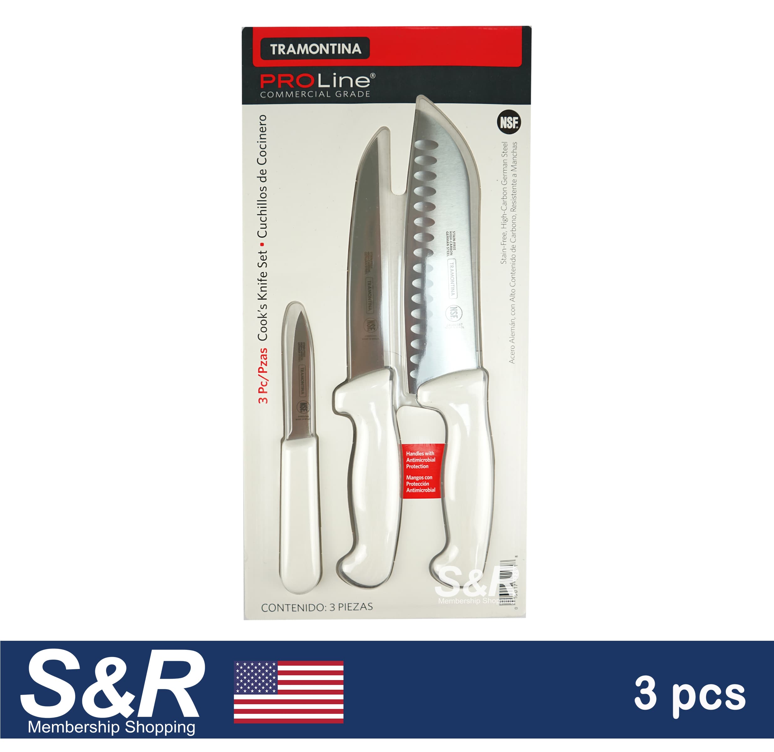 Tramontina ProLine Commercial Grade Cook's Knife Set 3pcs