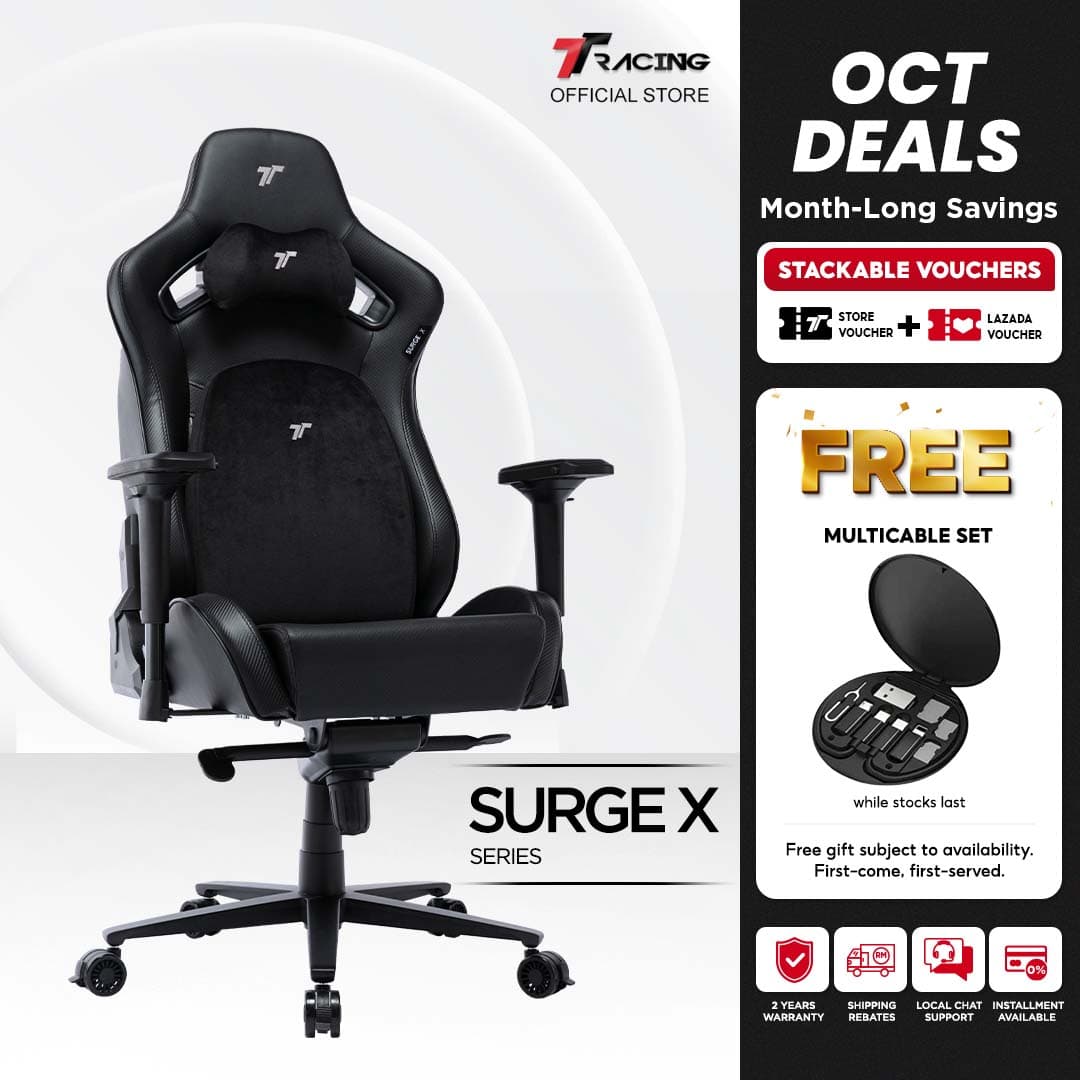 TTRacing Surge X Gaming Chair Ergonomic Home Office Chair Gaming Seat - 2 Years Official Warranty