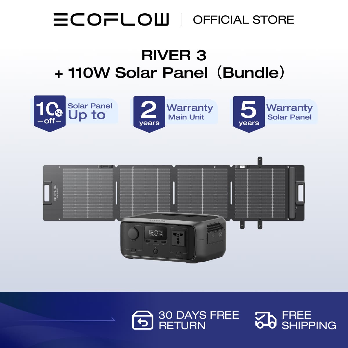 EcoFlow Portable Power Station RIVER 3, 230Wh LiFePO4 Battery Power Station, 300W Up to 600W AC Output, <20 MS UPS & <30 dB, 1Hr Fast Charging Solar Generator for Outdoor/Camping/Home Use
