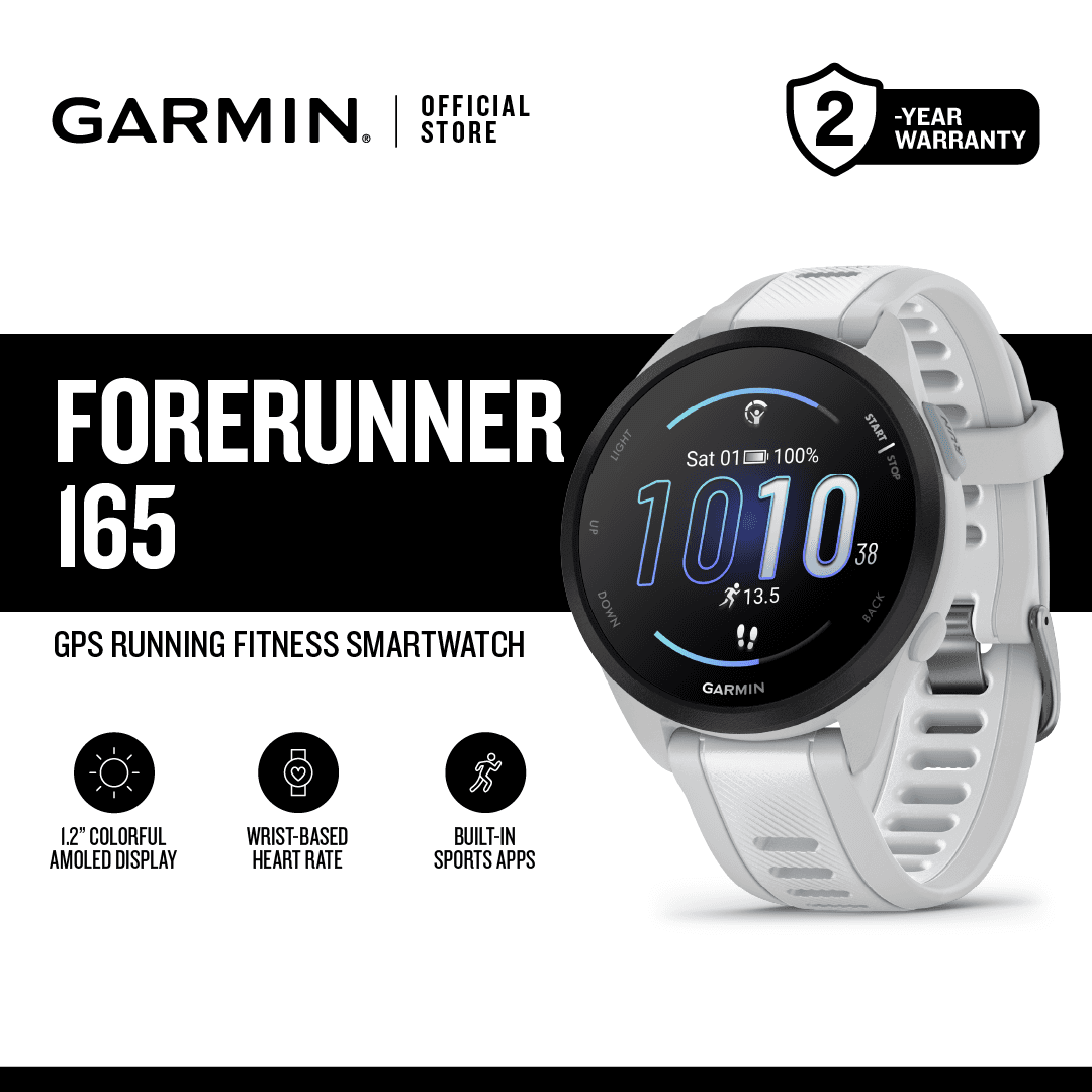 Garmin Forerunner 165 Non-Music, Running Fitness, GPS Smartwatch, for Runners