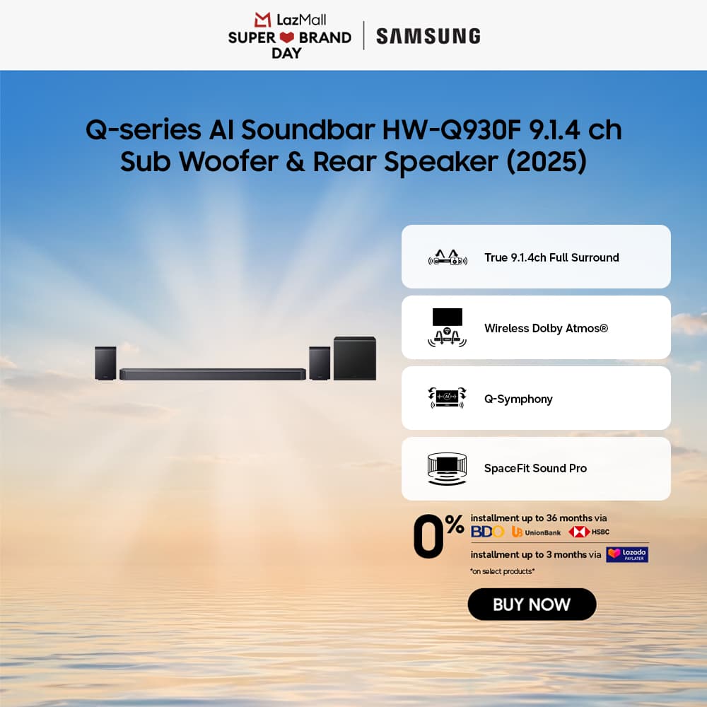 Samsung Q-Series AI Soundbar 9.1.4ch Subwoofer Rear & Speakers
