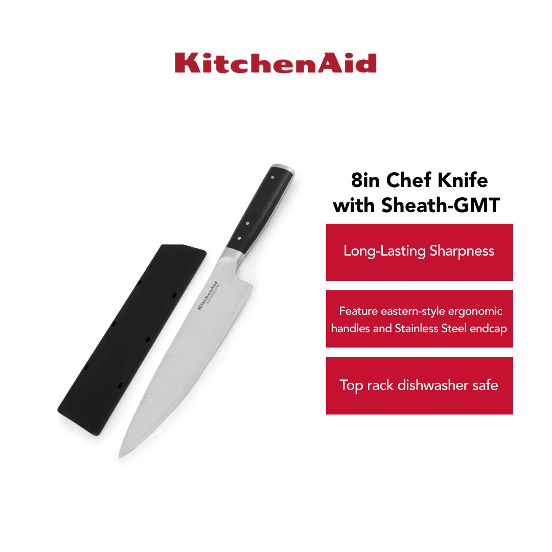 KitchenAid 8in Chef Knife with Sheath-GMT